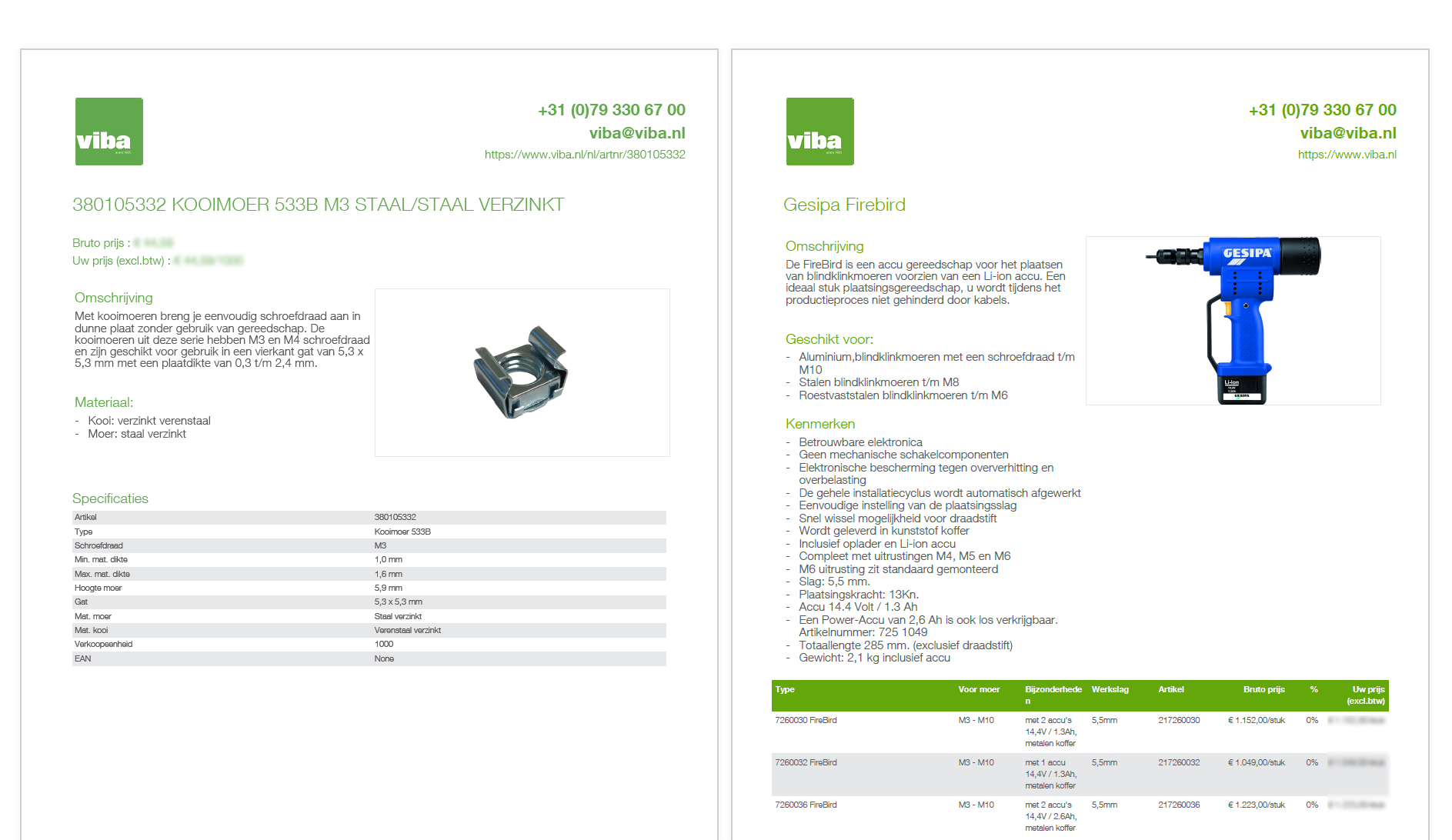 PDF datasheets vanuit uw website